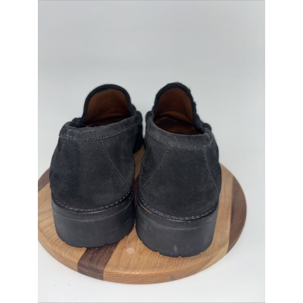 Gucci Men horsebit Loafers slipon US8 1/2D Black suede lug sole solid Gorgeous - Picture 5 of 16